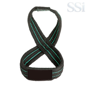 Sangles de levage en toile durables en forme de 8 pour soulevés de terre lourds, avec support de poignet rembourré pour la force athlétique et l'équipement de musculation - Product Image 1