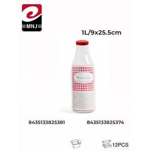Botella de Vidrio de Calidad Premium de 12U 1L con Tapa de Rosca para Bebidas - Product Image 3
