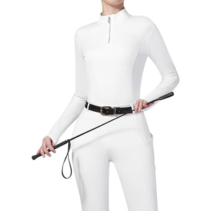 Customized High Quality Women's Horse <b>Long</b> <b>Sleeve</b> Riding Top <b>Base</b> <b>Layer</b> Racing Show Shirt Quick Dry Anti-Bacterial Eco-Friendly - Product Image 1