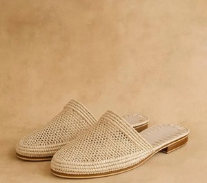 Women’s Handmade Raffia Sandals – Moroccan Straw Summer <b>Slippers</b> - Product Image 3