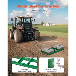 Erpice a barre pesanti da 4 piedi con barre regolabili e catena da 72 pollici, trainabile, per paesaggistica, livellamento vialetti, attrezzo da esterno - Product Image 2