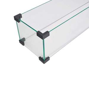 Propane Gas Outdoor <b>Fire</b> Pit Table 38.1 X 10.6 X 5.9 Inch Rectangular Clear Tempered Glass Wind <b>Guard</b> Aluminum Alloy Flame <b>Guard</b> - Product Image 4