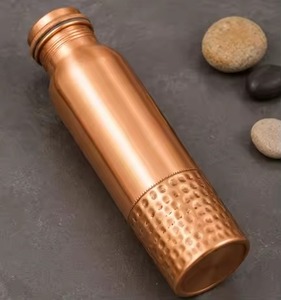 Pure Copper Large Capacity Double Wall Eco-Friendly Water <b>Bottle</b> Handcrafted Hammered Finish Portable Travel Drinkware - Product Image 6