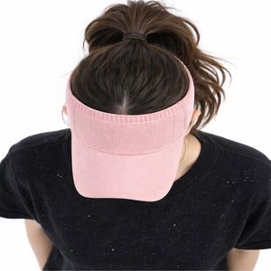 Casquette de sport texturée unie pour femme, visière réglable légère pour l'été, course, tennis, plage, avec logo personnalisé - Product Image 4