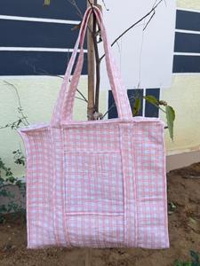 Bolso tote acolchado de algodón, hecho a mano en India, bolso de compras de algodón para mujer, bolso de hombro, producto al por mayor. - Product Image 3