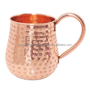 Taza de cobre martillada de alta calidad con asa y acabado pulido para beber y uso en la cocina, taza de cobre a prueba de fugas - Product Image 1
