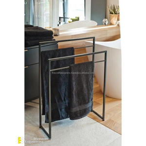 Living Room Cloth Holder <b>Rail</b> Black Coated Iron Rods Rack Elegant <b>Floor</b> Mounted <b>Towel</b> Cloth <b>Stand</b> Home Clothing Rack Hot Sale - Product Image 1