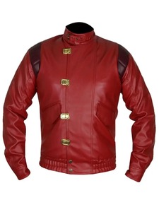 เสื้อแจ็คเก็ตหนังสีแดง Akira Kaneda สำหรับผู้ชาย แบบรักษ์โลก กันลม สไตล์สตรีทแวร์ - Product Image 1