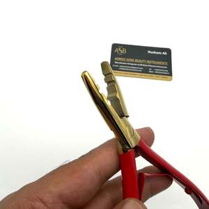 Red Gold Multi Functional <b>Hair</b> Extension Pliers Custom Logo Stainless Steel Gold Tip Professional Beauty Instrument - Product Image 3