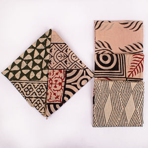 Ensemble de bandanas Bagru imprimés en coton faits à la main, élégants et luxueux, style bohème indien, pour le cou et les cheveux, Craftjaipur - Product Image 5