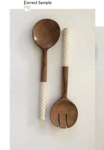 Vente en gros 100% ensemble de couverts en bois naturel cuillère faite à la main pour la maison hôtel restaurant fêtes avec logo personnalisable - Product Image 5