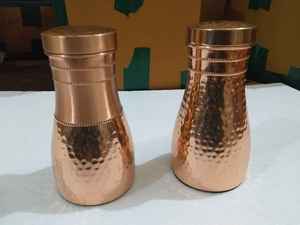 Botella de Agua de Cobre Puro al 100% Bold Blossom con Tapa - Portátil y Ecológica para Gimnasio, Yoga, Camping y Oficina - Product Image 3