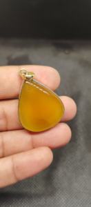 Accesorios de Moda, Collar con Colgante de Latón Hecho a Mano con Piedra Preciosa de Ónix Amarillo Natural, Joyería de Moda al por Mayor - Product Image 3