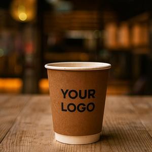 Gobelets à café en papier kraft imprimés sur mesure, à paroi simple ou double, jetables, pour boissons chaudes - Product Image 5