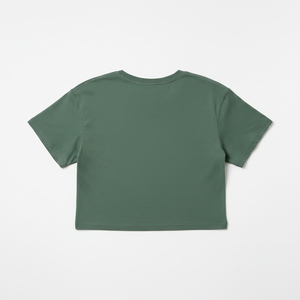 Women <b>Crop</b> T-Shirt Boxy Oversized Short Sleeve Cotton Casual Streetwear T Shirt Custom Logo OEM Wholesale Summer - Product Image 5