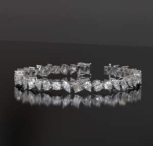 Bracelet tennis en diamant de culture pour femmes et hommes, plaqué or, parfait pour les mariages - Product Image 1