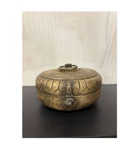 Boîte de rangement en laiton de style vintage, gravée à la main, boîte en métal décorative, organisateur pour la maison, le bureau, la salle à manger, le salon - Product Image 2