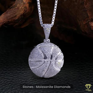 Luxury Sports Inspired Pendant With Sparkling Moissanite Stones And Modern Silver Finish Design - Product Image 6