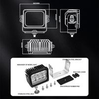 Nouvelle lampe de travail LED 60W Doosan pour véhicule, la plus lumineuse, faisceau de brouillard, faisceau large et faisceau spot, pour extérieur, IP68, pour machine, remorque, exploitation minière, avec support de montage