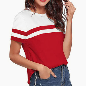 Women’s Fitted Ribbed Crop <b>Top</b> Short Sleeve Cotton Blend Streetwear Casual Summer Crop Tee - Product Image 6