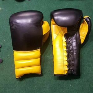 Guantes de Boxeo MMA Personalizados de Fábrica, con Cordones, de Cuero Vacuno, Cierre de Tirón, para Entrenamiento en Gimnasio, Sparring, OEM, ODM, Unisex - Product Image 1