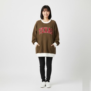 Sudadera cómoda de cuello alto, diseño holgado, jersey minimalista oversize con cuello simulado, pieza de moda con bordado de alto gramaje. - Product Image 3
