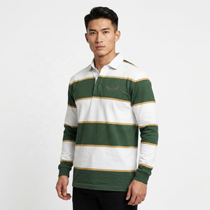 <b>Men's</b> <b>Long</b> <b>Sleeve</b> <b>Shirt</b> Green <b>White</b> Gold Embroidered Logo Turn-down Collar Full <b>Sleeve</b> Regular Fit All Seasons - Product Image 6