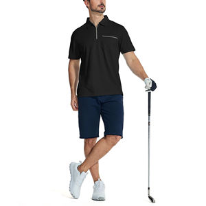 Men's Fashionable Summer Quarter Zipper Golf <b>Polo</b> T-<b>Shirt</b> Cotton <b>with</b> <b>Polo</b> Collar and Front <b>Pocket</b> Breathable <b>Polo</b> <b>Shirts</b> Mens - Product Image 3