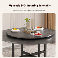 Table à manger ronde multifonctionnelle pliable et extensible avec structure métallique, gain de place, table de cuisine pour petit appartement