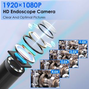 Telecamera Endoscopica 1080P con 8 LED, Schermo Colorato da 4,3 Pollici, Cavo Semi-Rigido da 5 Metri, Impermeabile IP67, Strumento per Ispezione Auto - Product Image 3