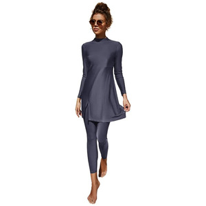 ชุดว่ายน้ำผู้หญิงทันสมัย ชุดว่ายน้ำแบบเรียบร้อย สำหรับลายพิมพ์ตามสั่ง บิกินี่แบบชิ้นเดียว คอทรงกลม ชุดบุรกินีแบบอิสลาม - Product Image 4