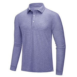 Polo de Manga Larga Azul Claro para Hombre, Algodón Jersey, Casual, Transpirable, Tejido de Punto, Color Sólido, Corte Regular, Proveedor Mayorista 2026 - Product Image 5