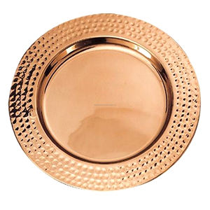 Placa de cargador de cobre de 13 pulgadas con diseño de borde martillado, adecuada para la opción perfecta para fiestas en casa, restaurantes - Product Image 5
