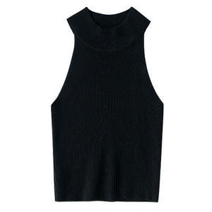 Women's Ribbed Halter <b>Crop</b> Tank <b>Top</b> Solid Green Knitted Breathable Casual Style - Product Image 5