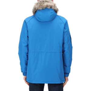 Parka Larga Azul de Invierno para Hombre con Capucha de Piel, Chaqueta Impermeable con Relleno de Plumón - Product Image 4