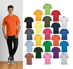 T-shirt décontracté en coton cardé épais pour homme, vente en gros d'usine, avec logo personnalisé imprimé, ourlet incurvé, tailles XS-3XL, uni, sans marque, sans inscription - Product Image 2