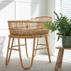 Lit bébé en bois à vendre, lits bébé en rotin durable, berceau pour nouveau-né, lit bébé avec rangement - Product Image 4