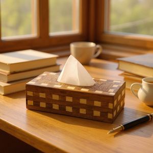 ฝาครอบกล่องกระดาษทิชชูไม้ที่ทนทานสำหรับการใช้งานในชีวิตประจำวัน ให้การจัดเก็บที่เชื่อถือได้และรูปลักษณ์ไม้ที่สวยงาม - Product Image 6