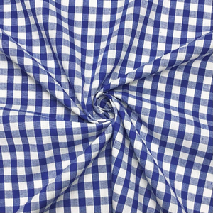 KVR Good Quality 100% Cotton Gingham Print <b>Blue</b> White for Fabric Custom Designs Lightweight Breathable Quick-Dry 110 GSM - Product Image 6