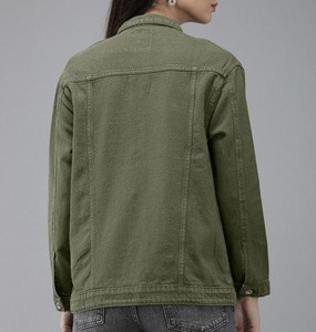 Chaquetas Vaqueras Extra Grandes Personalizables para Mujer, Mangas Largas, Cuello con Botones, Chaquetas Vaqueras Básicas Transpirables, Chaqueta Vaquera para Mujer OEM - Product Image 5