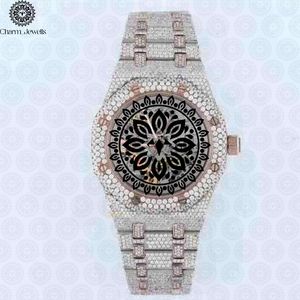 Montre de luxe Charm Jewells en acier inoxydable, boîtier 40 mm, analogique, mécanique, lumineuse, design tendance, bracelet homme 20 cm, date automatique, 10 bars - Product Image 1