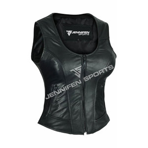 Chaleco de Motociclista para Mujer, de Cuero de Oveja Suave, con Múltiples Bolsillos, Resistente al Viento, para Invierno - Product Image 2