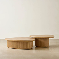 Table basse artisanale extensible et pliable en bois naturel, style moderne rustique, pour la décoration de la maison, salon ou bureau