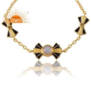 Última Venta de plata de ley 925, piedra preciosa de ópalo etíope natural chapada en oro de 18 quilates, joyería fina Demi para mujer, regalo para ella. - Product Image 3