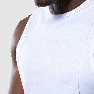 Camiseta sin Mangas de Algodón de Alta Calidad Personalizada de Fábrica para Hombre, Camiseta sin Mangas Estilo Vintage, Camiseta con Hombros Descubiertos para Hombre - Product Image 4