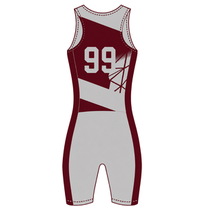 Maroon and White Rowing Champ Suit <b>Mens</b> Sleeveless Competition Uniform Performance Racing Singlet Custom Wholesale Team Sports - Product Image 1