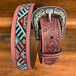 Cinturón de cuentas de cuero mecanizado a mano de diseñador de lujo a la moda de fábrica para cinturón de hebilla ajustable de cuero de vaca genuino Unisex - Product Image 3