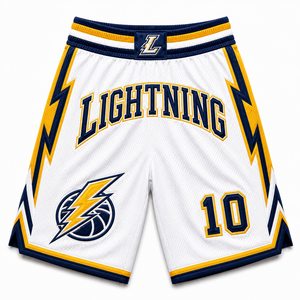 Pantalones Cortos de Baloncesto Lakers con Logotipo Personalizado, Bordado, Malla Transpirable, Uniforme de Equipo Sublimado, Venta al Por Mayor para Hombres, OEM, Venta Directa de Fábrica - Product Image 3