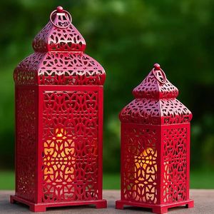 Lanterne à bougie marocaine en laiton artisanal, finition dorée, métal durable, écologique, décorative, à suspendre ou à poser, pour la maison, le jardin - Product Image 5