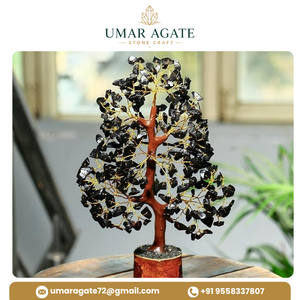Arbre en cristal de tourmaline noire naturelle fait main, 700 copeaux, pierres précieuses de qualité supérieure, arbre à argent Feng Shui, décoration, cadeau - Product Image 5